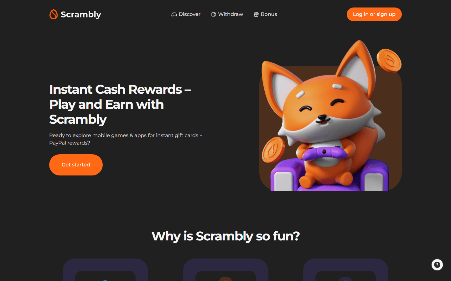 Scrambly website screenshot