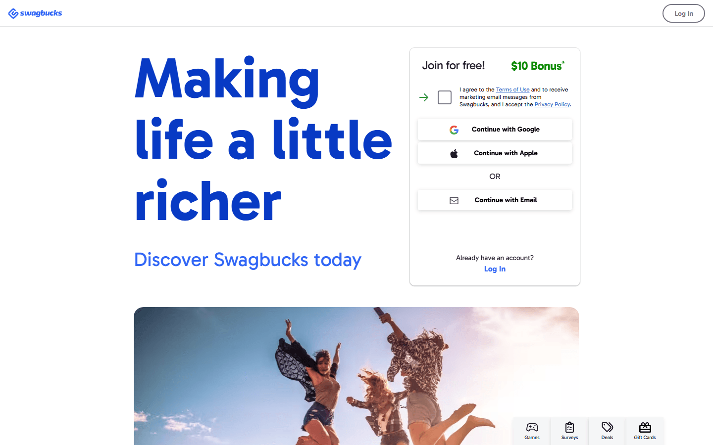 Swagbucks website screenshot