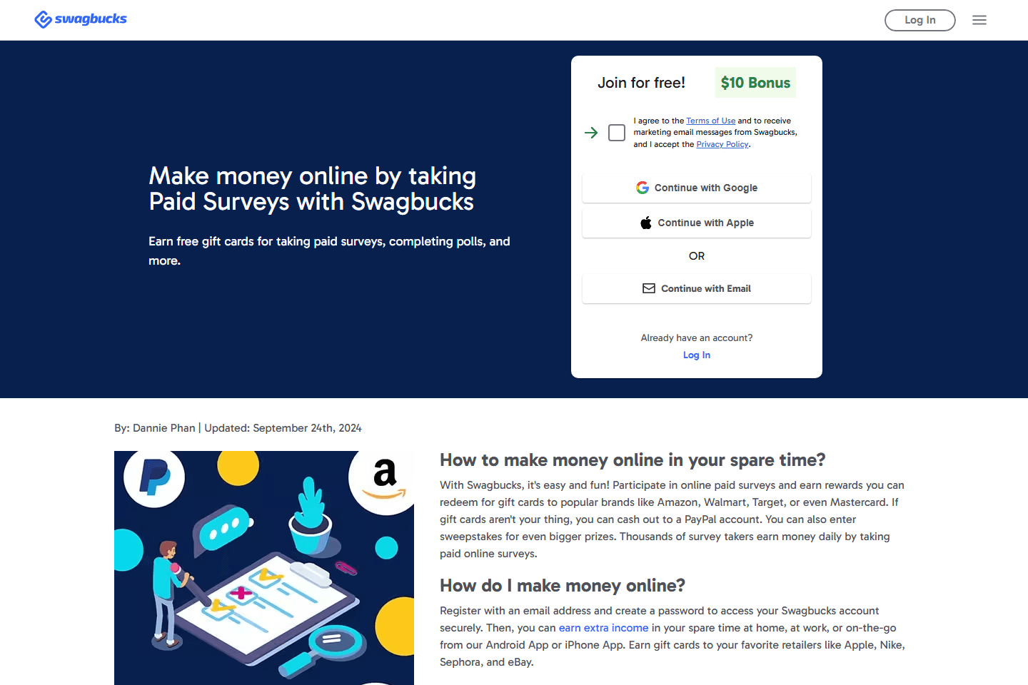 Swagbucks paid surveys page