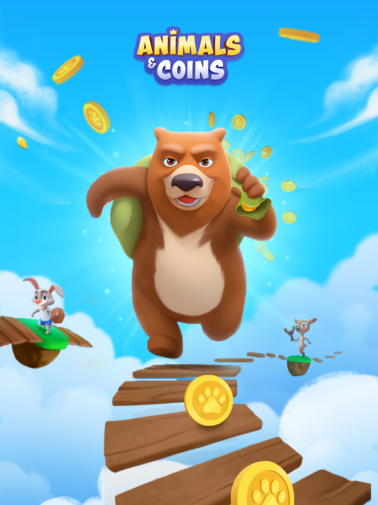 Animals and Coins wheel spinner and jackpot energy meter
