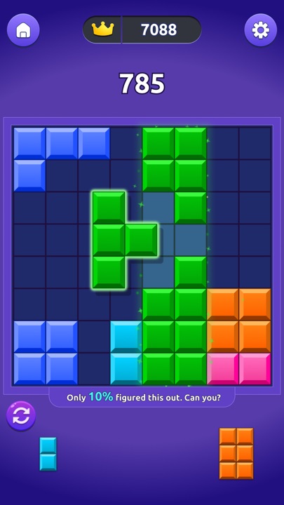 Active gameplay showing multi-line clear explosion and combo multipliers