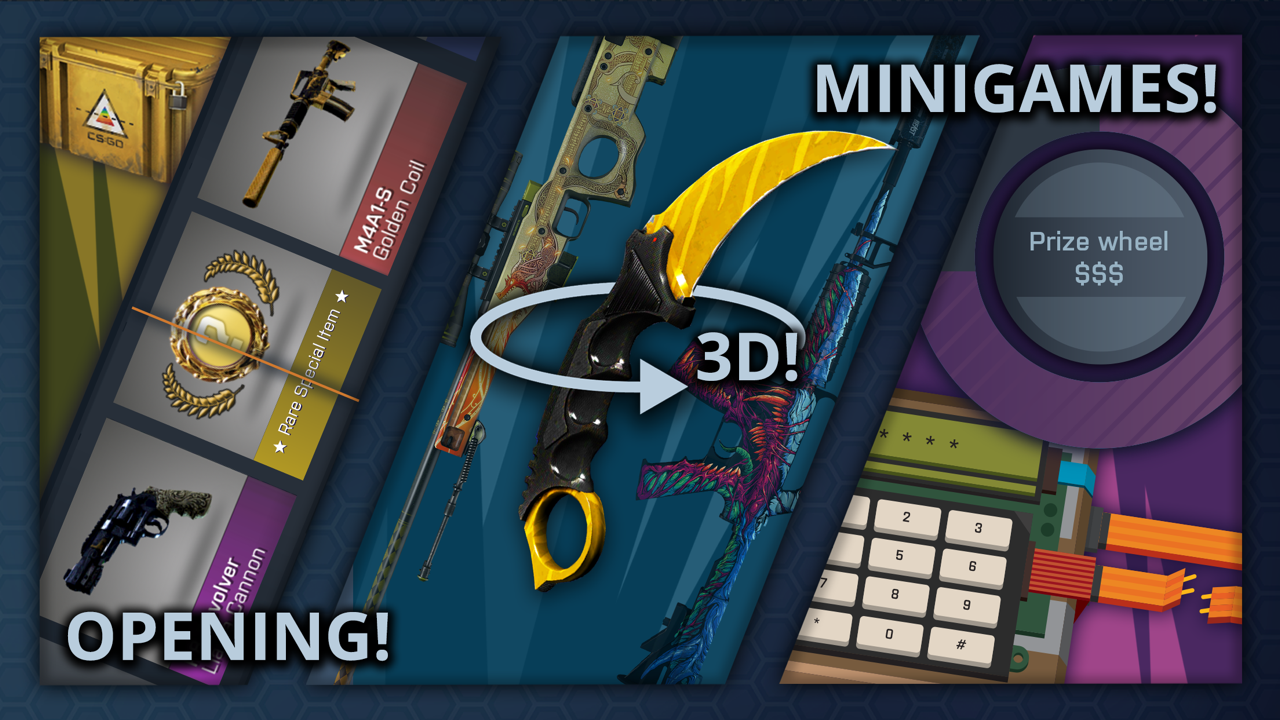 Cases.GG case opening simulator and skin selection
