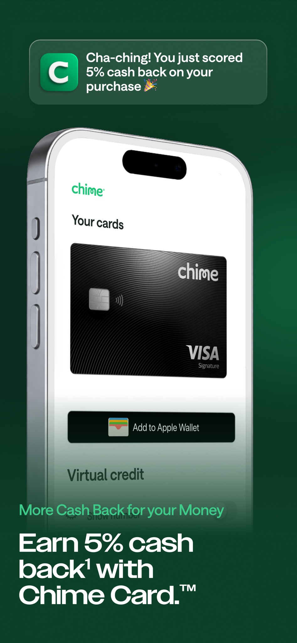 Chime direct deposit setup showing routing and account numbers