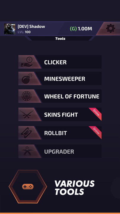 Clash.GG withdrawal options including crypto and skins