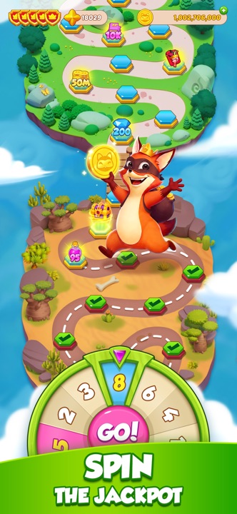 Crazy Fox slot machine reels and island village background