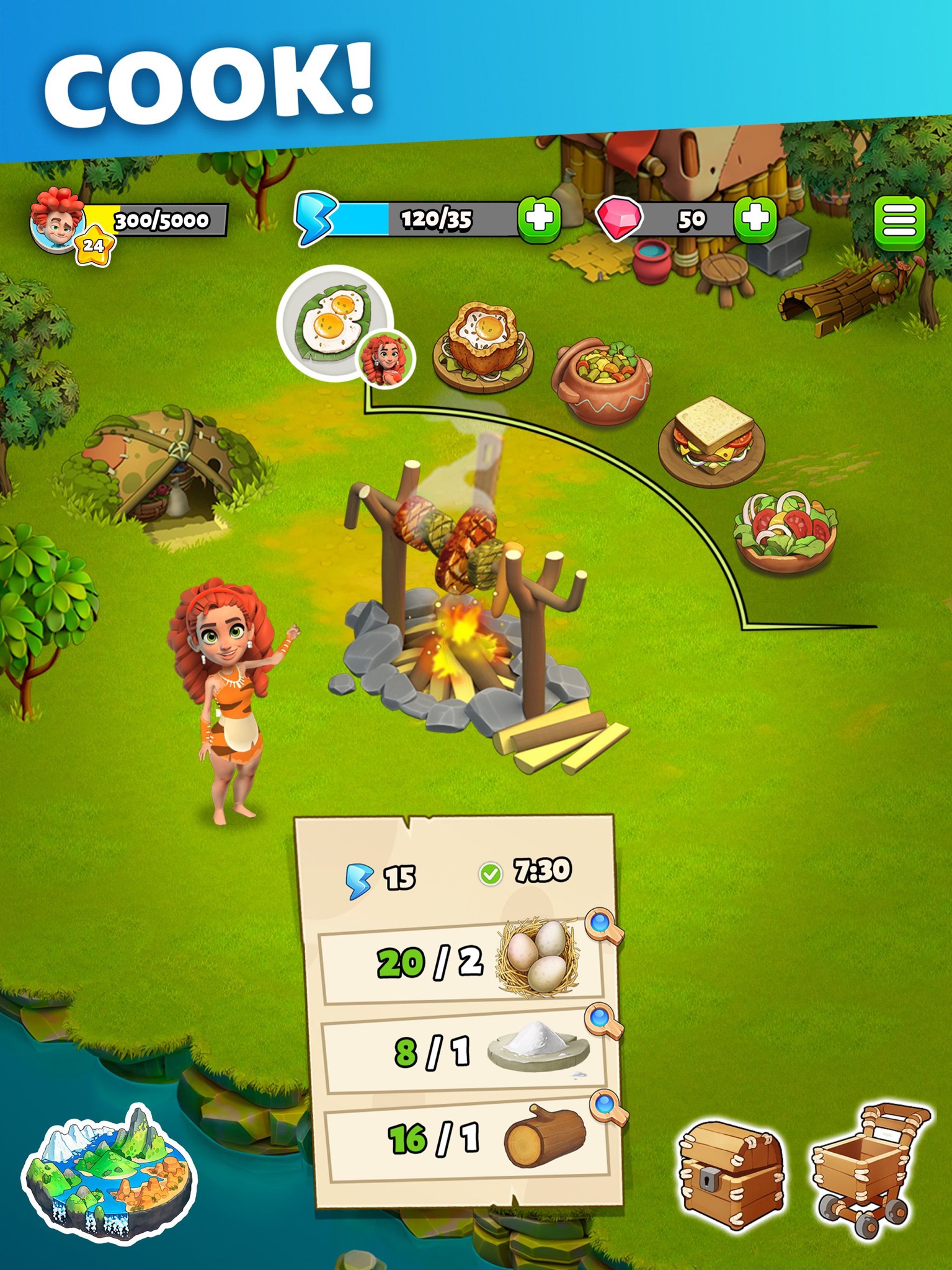 Family Island dinner table food feeding mechanics