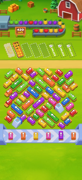 Farm Craze victory completion screen and coin rewards