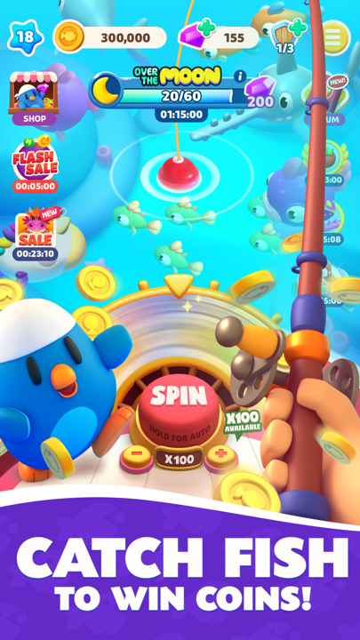 Fish of Fortune island construction landmarks and upgrade stars