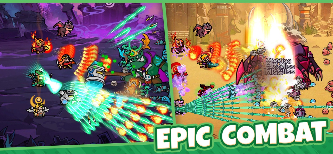 Heroes Survival Battle combat arena swarming with monster waves