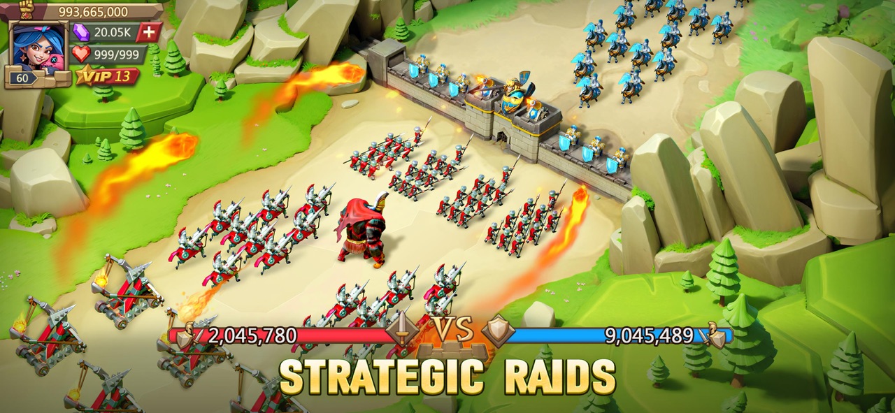 Lords Mobile: Kingdom Wars milestone progression and core upgrade loop