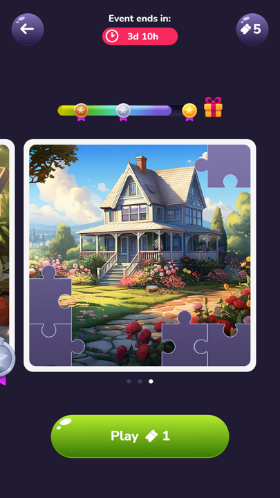 Level selection map showing completed puzzle stages and bottle themes