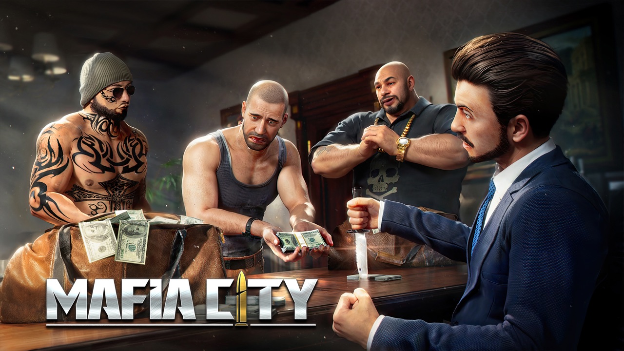 Mafia City turf estate showing central Mansion and criminal syndicates