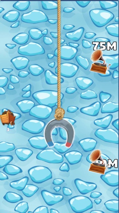Magnet Miner Winter subterranean gem veins and frozen obstacle layers