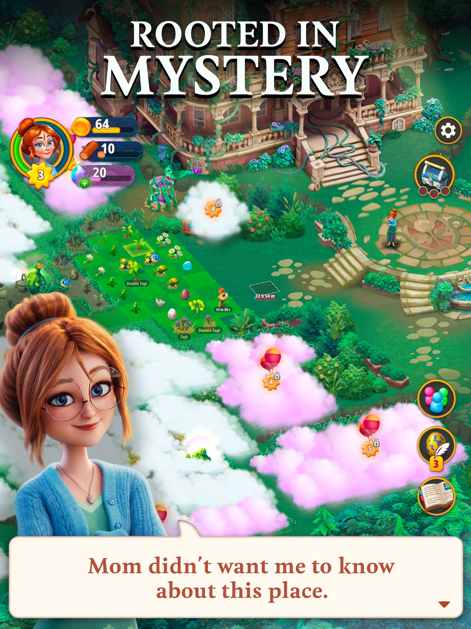 Merge Gardens match 3 puzzle mechanics