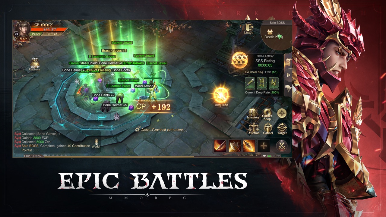 MU: Dark Epoch dungeon battle and boss combat