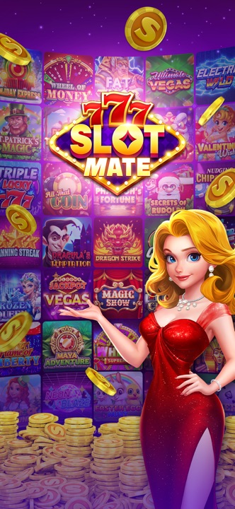 Slot Mate Vegas Casino slot lobby with featured jackpot machines