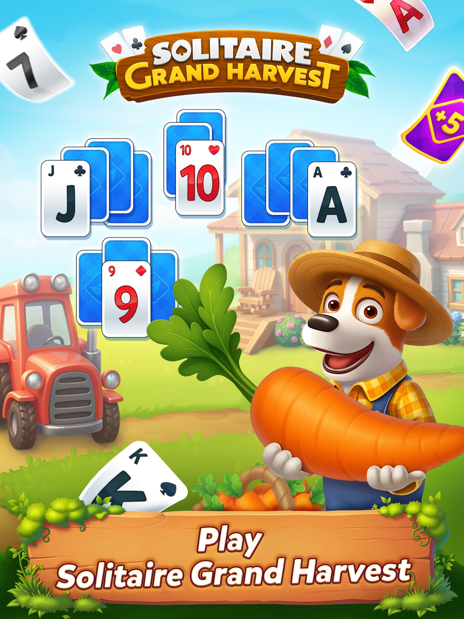 Solitaire Grand Harvest tri peaks card board