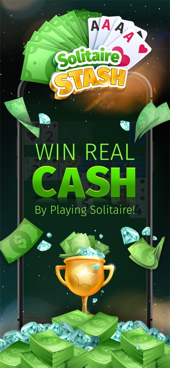 Solitaire Stash main menu and tournament lobby screen