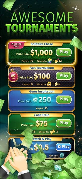 Solitaire Stash tournament bracket selection and prize pool