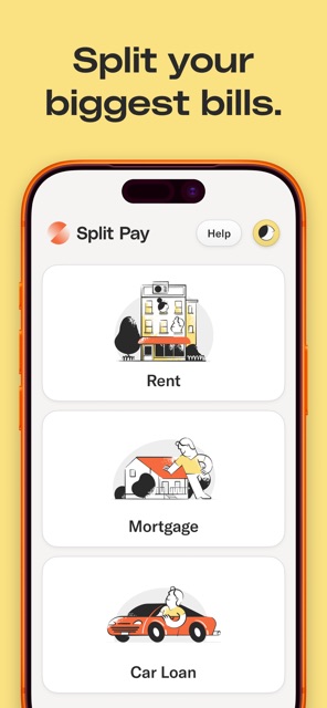 Split Pay Android welcome screen and bill splitting overview