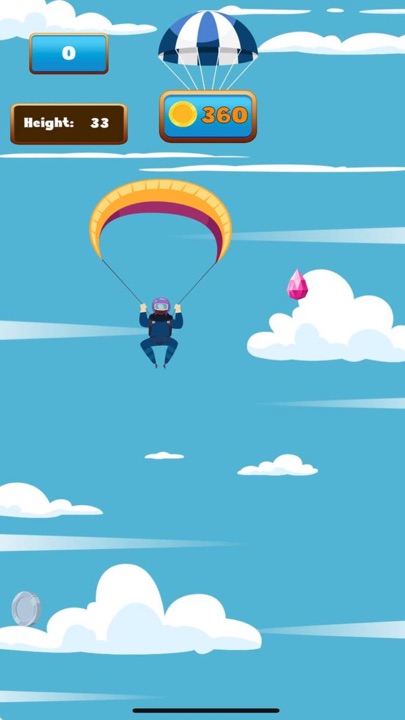 The Parachute skydiver gliding through mountain canyon with wind currents