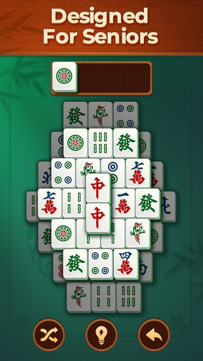 Tile Mahjong Classic traditional board layout with bamboo and dragon tiles