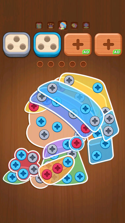 Active sorting rods showing color-matched nuts and spare slots