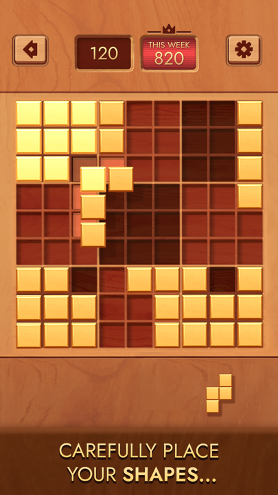 Woodoku Blast stage completion victory screen with rewards
